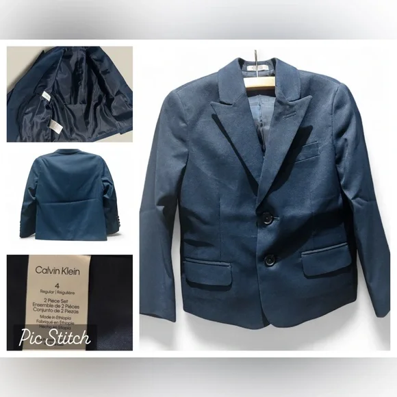 Calvin Klein Boys Size 4 Navy Blue Suit - Picture 3 of 6
